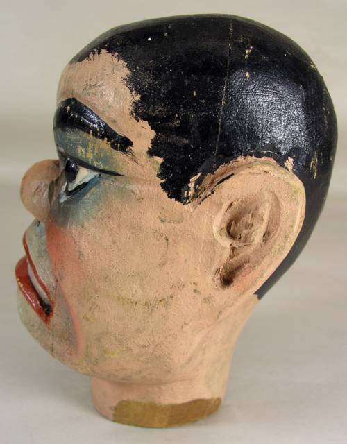 Vintage Carved Wooden & Painted Ventriloquist Figure Head “Pinxy