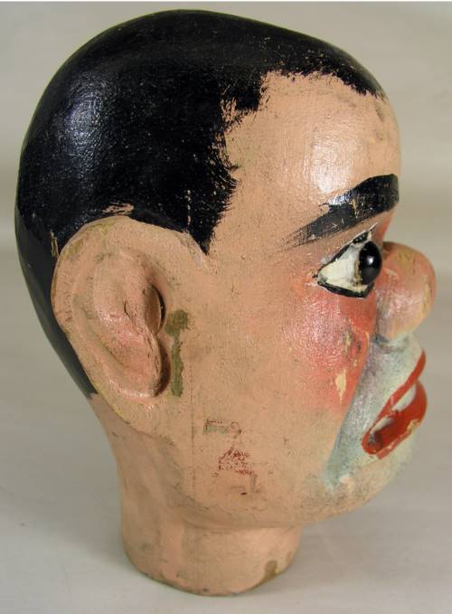 Vintage Carved Wooden & Painted Ventriloquist Figure Head “Pinxy