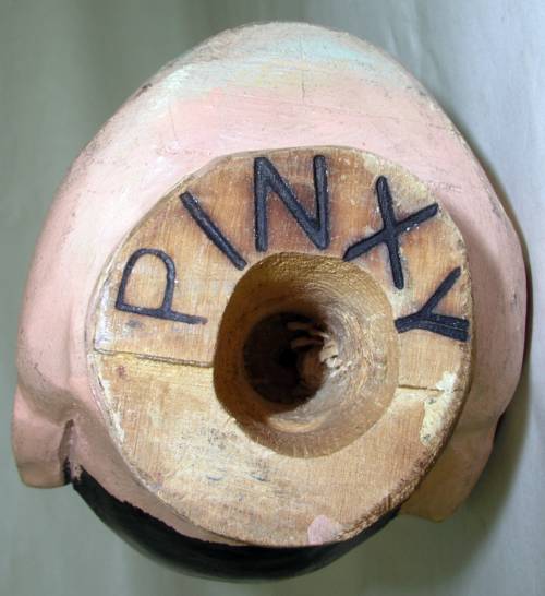 Vintage Carved Wooden & Painted Ventriloquist Figure Head “Pinxy